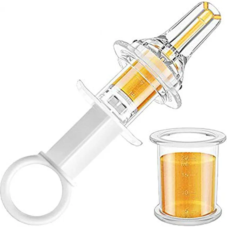 haakaa Mundfütterspritze 35 ml, MHK024 - Silikon, PP-Kunststoff, weicher Sauger, Schnuller-Schild, Messleiste