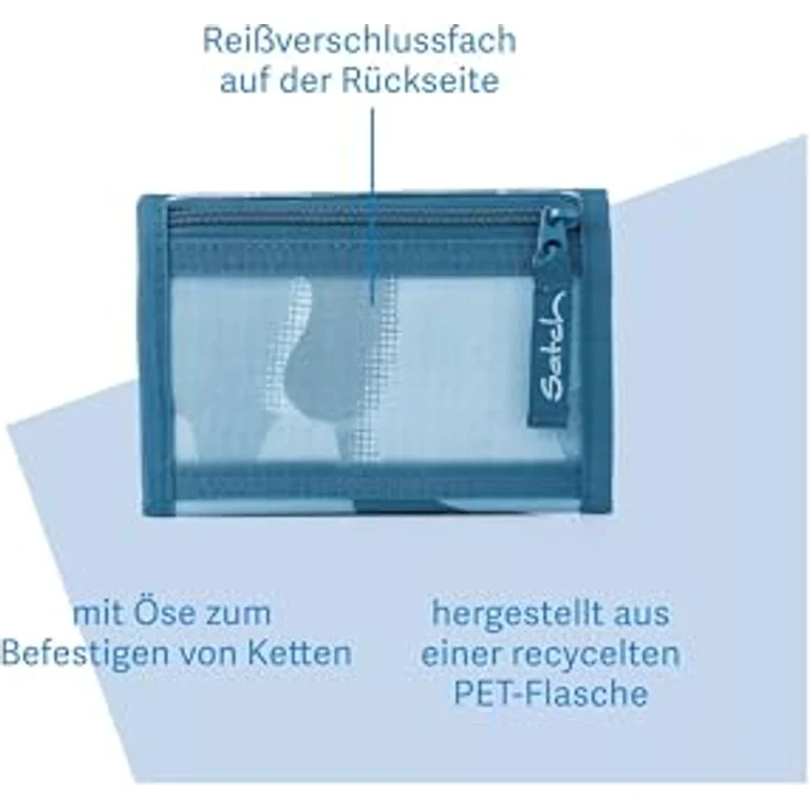 Satch Geldbörse, Kinderportemonnaie aus 100% recyceltem Polyester mit Fächern für Scheine, Münzen, Ausweise und Karten – Bild 3