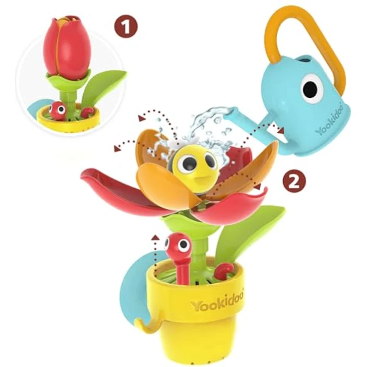 Yookidoo Peek-A-Bee Tub Flower, interaktives Badespielzeug mit Überraschungen für Kinder ab 18 Monaten – Bild 4