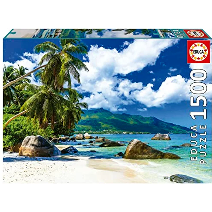 Educa 1500 Teile Puzzle "Seychellen", Landschaftspuzzle mit Palmen, Meer und Strand, für Erwachsene und Kinder ab 14 Jahren – Bild 1