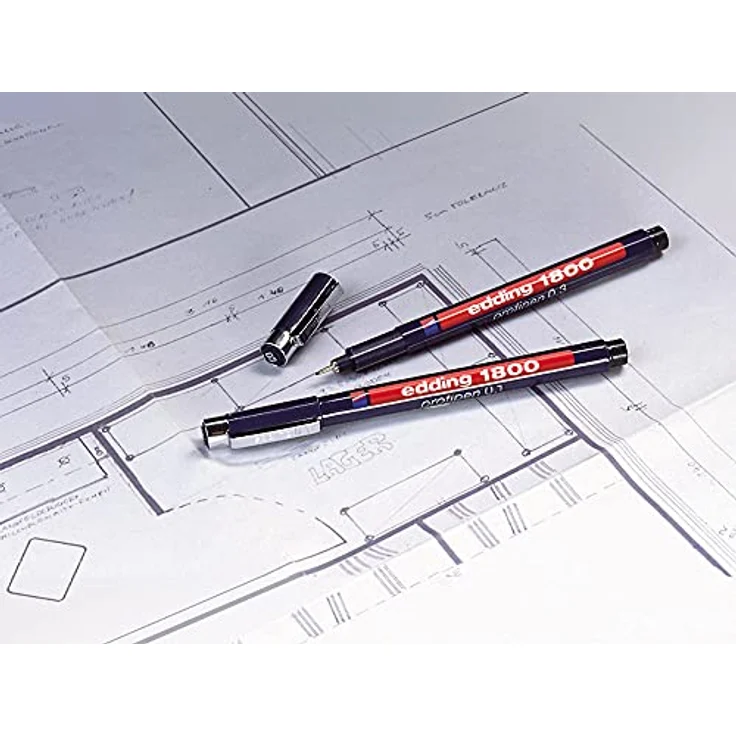 Edding Faserzeichner 1800 Profipen, feiner Stift mit 0,5 mm Strichstärke, schwarz, metallgefasste Spitze, licht- und wasserfest – Bild 5