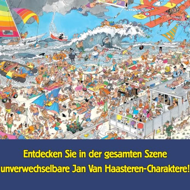 Jan van Haasteren At the Beach, 1500 Teile Comic Puzzle in limitierter Auflage mit detailreicher Strandszene und humorvollen Charakteren – Bild 3