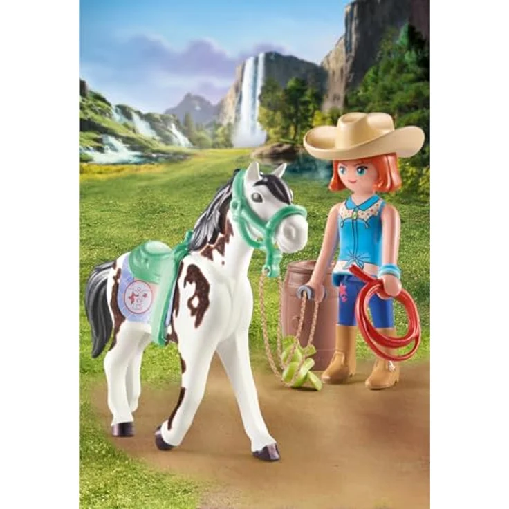PLAYMOBIL 71358 Ellie & Sawdust, Westernübung Spielset mit Pferd und Reitausrüstung, Mehrfarbig – Bild 2