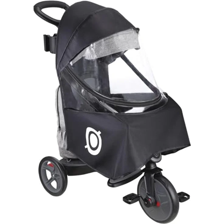 Globber EXPLORER TRIKE Regenschutz, wetterfest mit Sichtkontakt und leichtem Transport, transparent – Bild 4