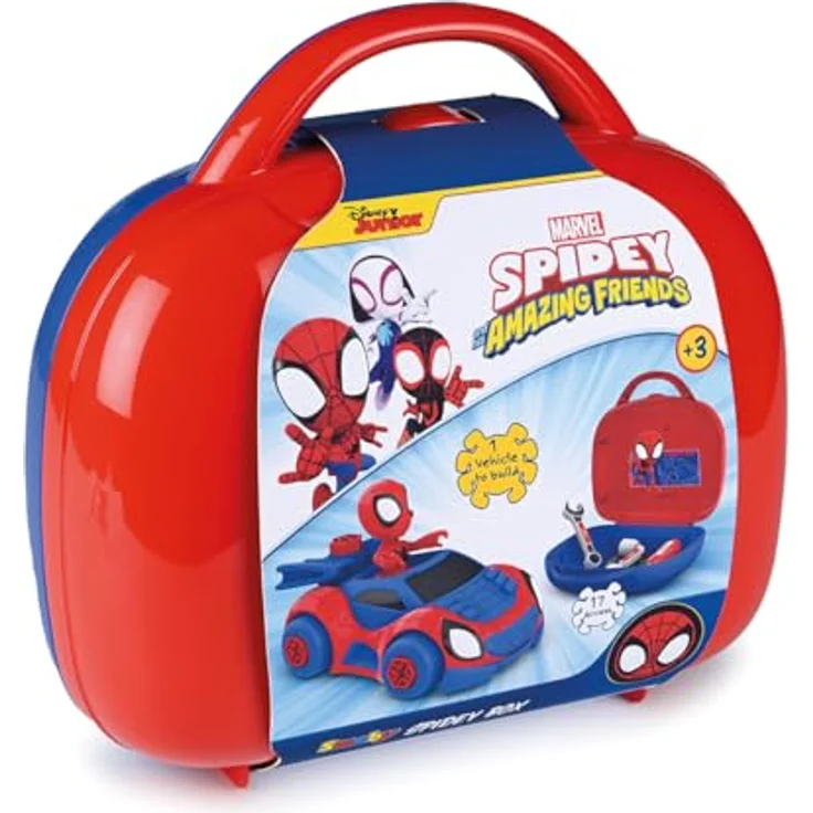 Smoby Spidey Werkzeugkoffer Auto Set, Spielzeug-Auto mit Montagesatz und Werkzeug für Kinder ab 3 Jahren, 1 Stück – Bild 2