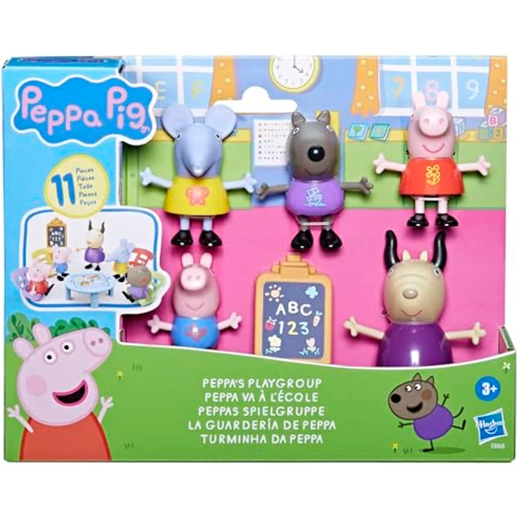 Hasbro Peppa Pig Peppas Spielgruppe, Spielset mit 5 Figuren und 6 Zubehörteilen für Schulaktivitäten, bunt – Bild 2