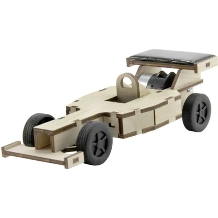 Sol Expert 40306 Solar Rennwagen, Bausatz mit Solarmodul und hochpräzisen Holzteilen, Holz Natur