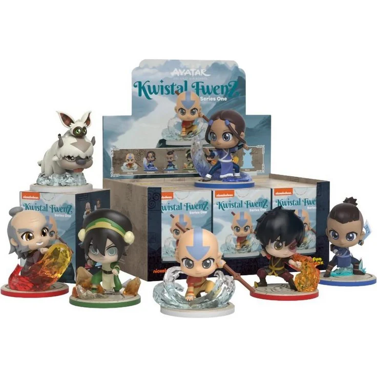 Mighty Jaxx Avatar der letzte Airbender Kwistal Fwenz Serie 1, Sammelfigur in Blind Box, enthält eine zufällige Figur, 1 ultra-rar Appa und Momo