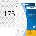 HERMA 2210 Punktaufkleber Klebepunkte weiß, 32 Blatt, Ø 8 mm, 176 pro Bogen, 5632 Aufkleber, selbstklebend, Markierungspunkte zum Beschriften, runde Farbpunkte aus Papier, blanko - Preisvergleich