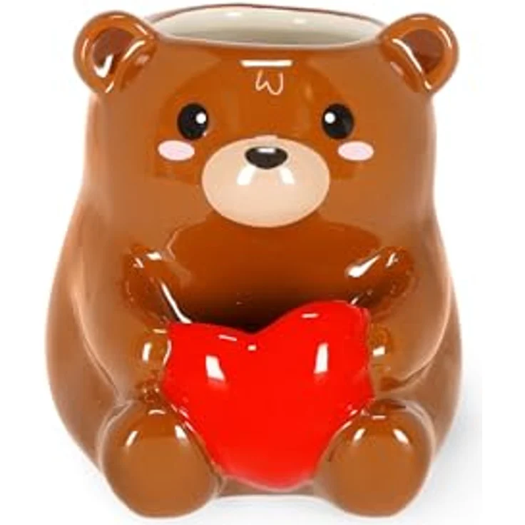 Legami Desk Friends Stifthalter aus handbemalter Keramik, Teddy Bear Motiv, Schreibtisch-Organizer, Geschenkidee, 12,5 cm x 15 cm x 12 cm – Bild 3