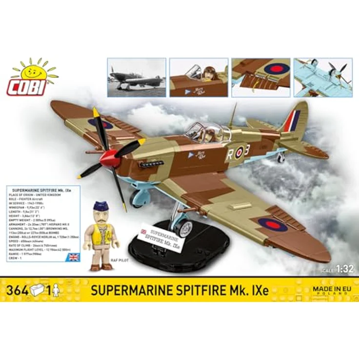 COBI Supermarine Spitfire Mk. IXe, Modellflugzeug aus EU-Bausteinen – Bild 2