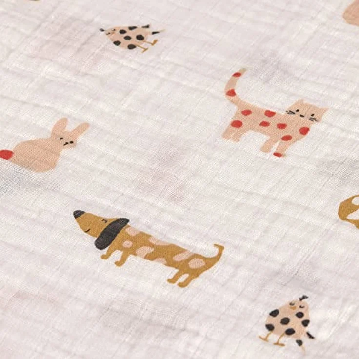LÄSSIG Baby Puckdecke Spuckdecke Pucktuch Mulltuch 3er Set Baumwolle 60 x 60 cm/Swaddle & Burp Blanket M Little Mateys Cat – Bild 2