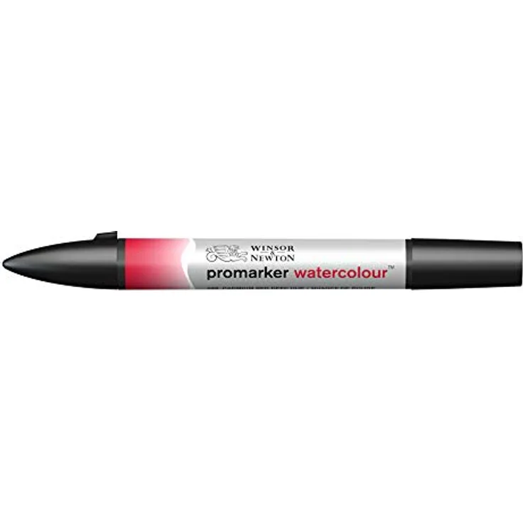 Winsor & Newton 0201098 Aquarellmarker - 2 Spitzen, Pinsel- und feiner Spitze, lichtecht, hochpigmentierte Aquarellfarben für Kalligrafie, Zeichnungen - Kadmiumrot dunkel farbton