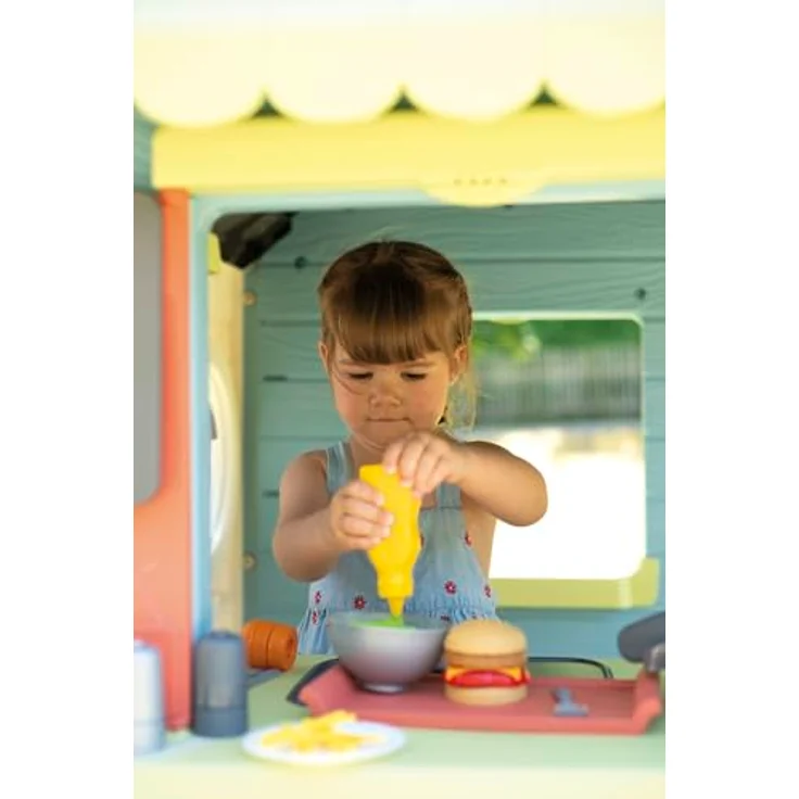 Smoby Life - Chef Spielhaus, wetterfestes Gartenhaus mit 60% Recycling-Anteil, 124x132x135 cm, Spielküche und Verkaufstheke für Kinder ab 2 Jahren – Bild 3