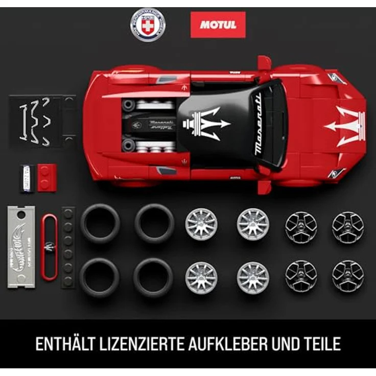 Mattel Brick Shop Hot Wheels Speed Serie Bauset Maserati MC20, 250 Teile, mit realistischen Details und individuellen Aufklebern, für Sammler und Kinder ab 10 Jahren, JFR90 – Bild 5