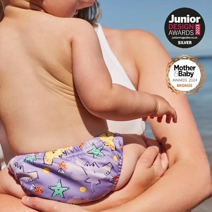 Bambino Mio Wiederverwendbare Schwimmwindel Flosse, für Babys 6-12 Monate, hygienisch, maschinenwaschbar, ideal für Schwimmbad und Strand. – Bild 4