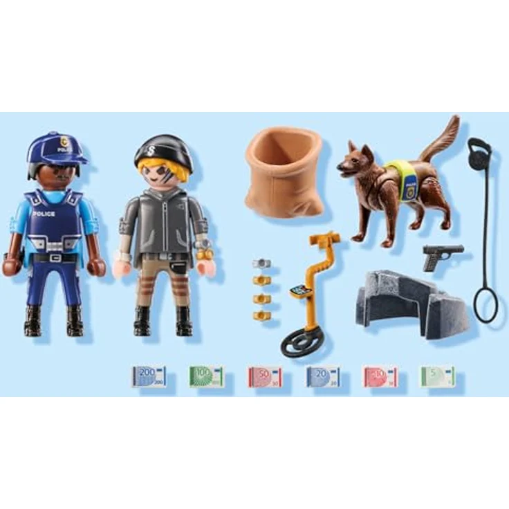 PLAYMOBIL 71731 Spurensuche mit Hund, Action Heroes Set mit Polizisten und Schäferhund – Bild 4