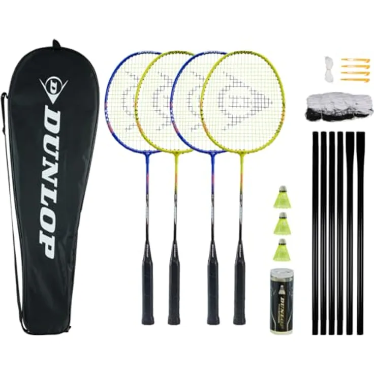 Dunlop Nitro-Star Badminton, Blue/Yellow/RED/Black, One Size