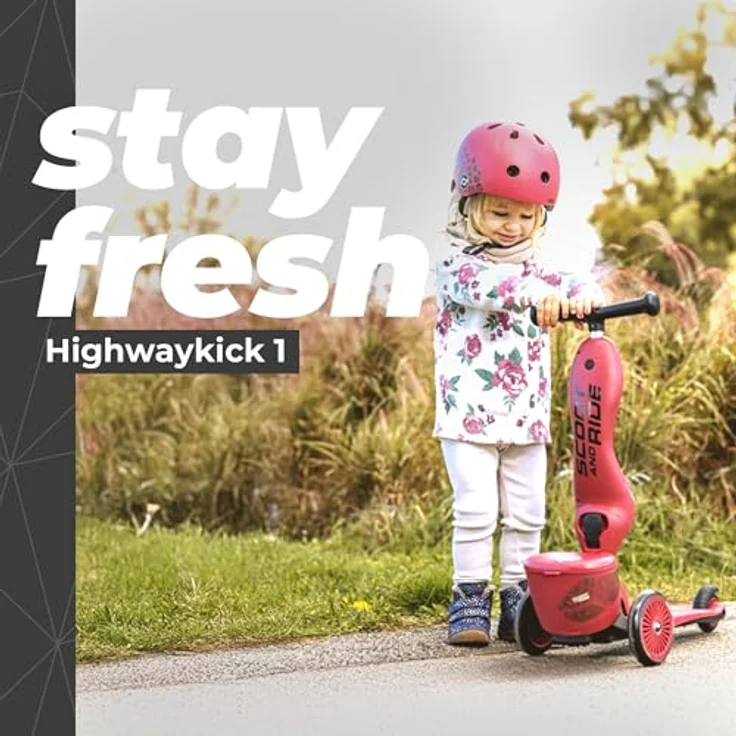 Scoot & Ride Highwaykick 1 Lifestyle Kickboard mit Sitz und Aufbewahrungsbox Kinderroller Scooter 2in1 Laufrad ab 1 2 Jahren mitwachsender Lenker Höhenverstellbar werkzeuglos Wildcat – Bild 3