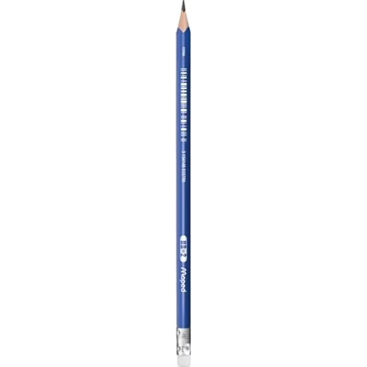 Maped - 2x ergonomische Drei-Kant-Bleistifte mit Radiergummi - HB mittel + Schreiblernhilfe KIDY LEARN, bunte Harzstifte mit innovativer Hai-Fingerführung – Bild 4