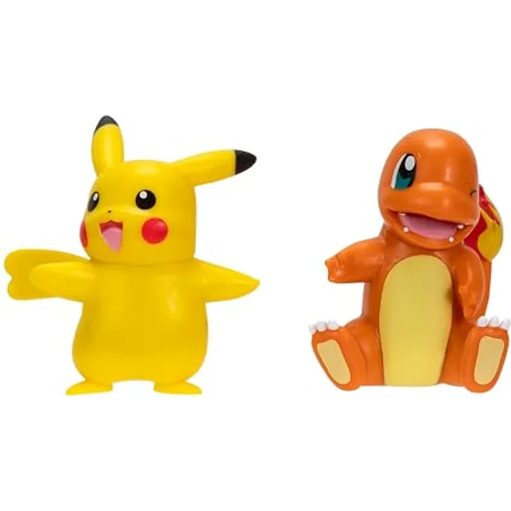 Jazwares Pokémon Battle Figuren Pack, Pikachu & Glumanda, ca. 5 cm, Sammelfiguren für Kinder ab 3 Jahren