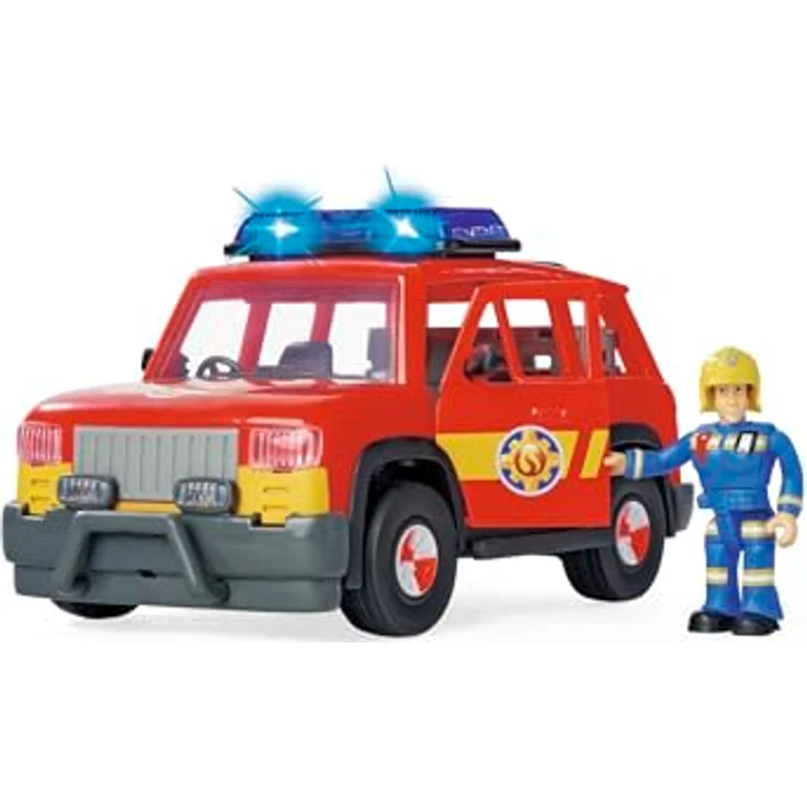 Simba Sam First Responder Fahrzeug, rotes Einsatzfahrzeug mit Licht, Sound und Zubehör, 19 cm – Bild 5