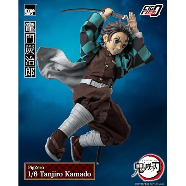 ThreeZero Demon Slayer: Kimetsu no Yaiba FigZero Actionfigur 1/6 Tanjiro Kamado, detailreiche Nachbildung aus PVC, ABS und Metall, 27 cmhöhe, inklusive Zubehör – Bild 4