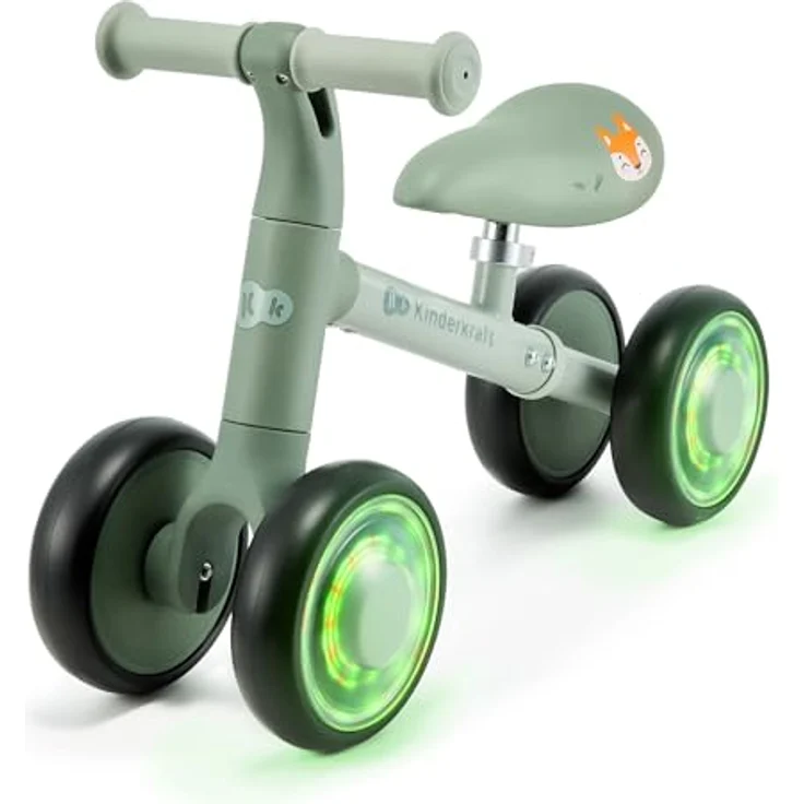 Kinderkraft Cutie Flash, Lernlaufrad mit LED-Lichtern, verstellbarer Sitz, stabile Stahlkonstruktion, für Kinder ab 1 Jahr, Grün – Bild 1