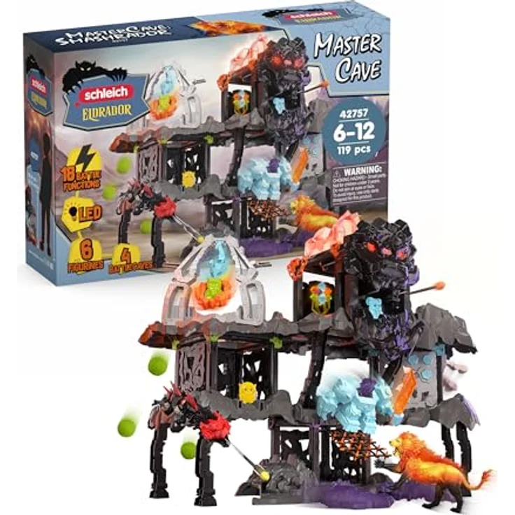 Schleich MasterCave Smashrador, Eldrador Creature mit 18 Action-Funktionen, 5 wechselnden LED-Farben und verschiedenen Schussmechanismen – Bild 1