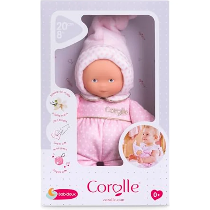 Corolle Babidoux Rêves d'Stars, Kuscheltier für Babys, weich und stimulierend, 20 cm, ab Geburt, mit Vanilleduft und Glockenklang – Bild 3