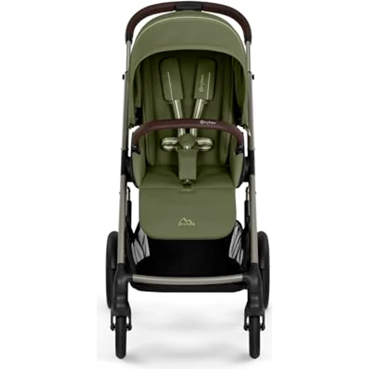 cybex Gold Kinderwagen Talos S LUX Tpe, Khaki, Kombikinderwagen mit 5-Punkte-Gurt, Federung, Einhand-Faltmechanismus, für Babyschale geeignet – Bild 3