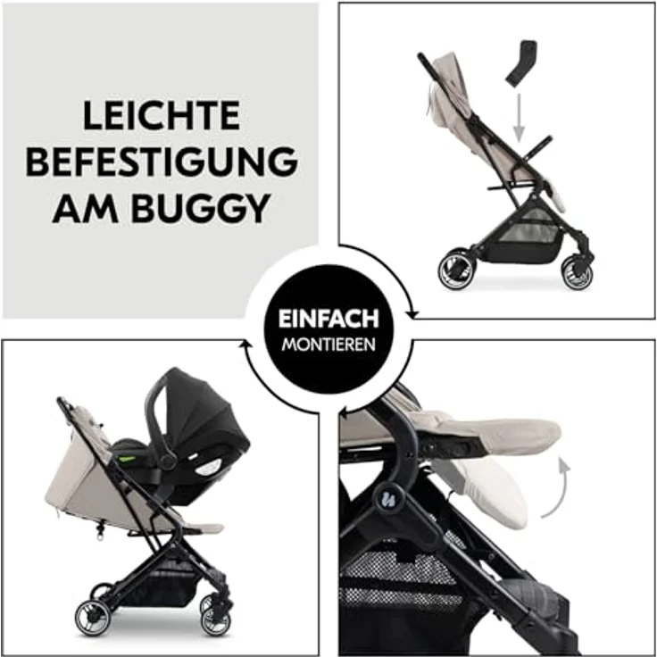 Hauck Babyschalen Adapter für Travel N Care - Schwarz, kompatibel mit Cybex, Kiddy, Joie, Kinderkraft und Maxi-Cosi, einfach zu montieren – Bild 5