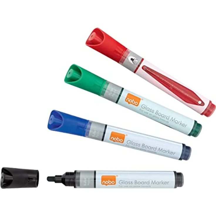 Generic Nobo Glasboardmarker 1905324, 4er Set Filzstifte in 4 Farben