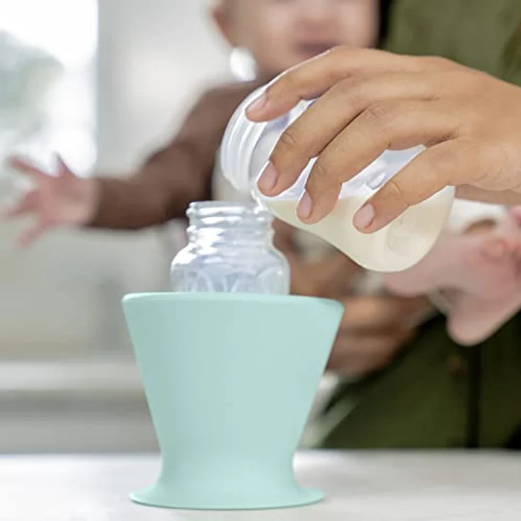 Ingenuity Bokee Babyflaschenhalter Hands Free - EIN-Hand-Flasche oder Trinkbecher Vorbereitung für Baby bis Kleinkind, Grünblau – Bild 3