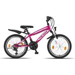 Talson 20 Zoll Fahrrad 18-Gang Shimano Mountainbike - mit Gabelfederung und Beleuchtung Neu Lila