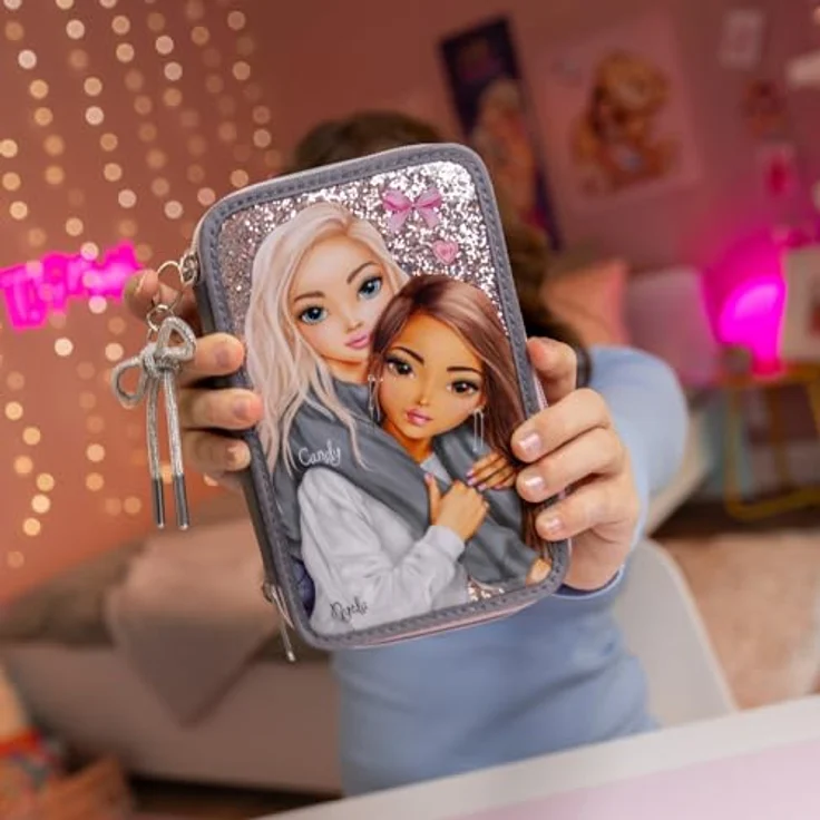 Depesche TOPModel 3-Fach Federtasche MY BFF, rosa-grau, inkl. 54 Stifte und Zubehör – Bild 6
