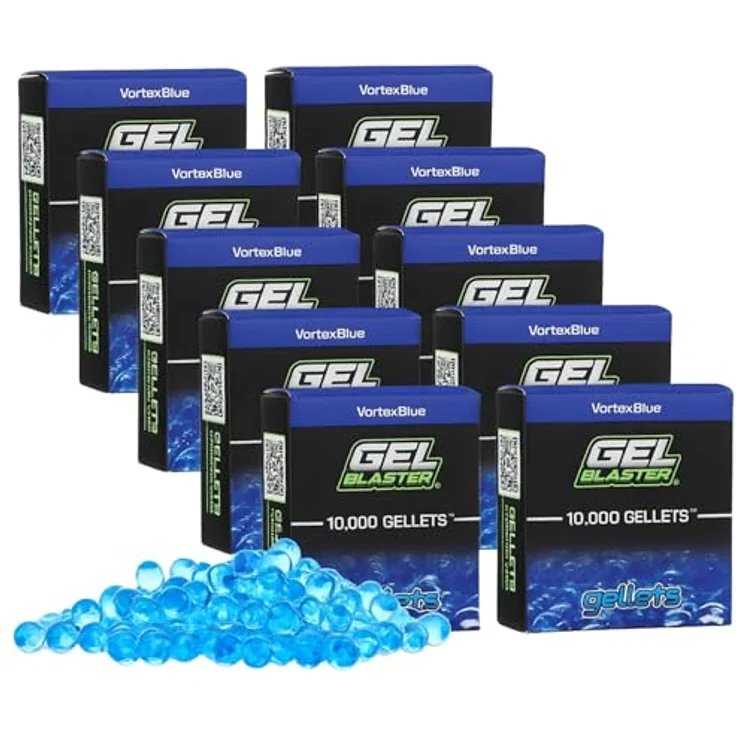 Gel Blaster 100.000 Gellets Nachfüllmunition, ungiftige, wasserbasierte Gelkugeln, Blau, für Personen ab 14 Jahren