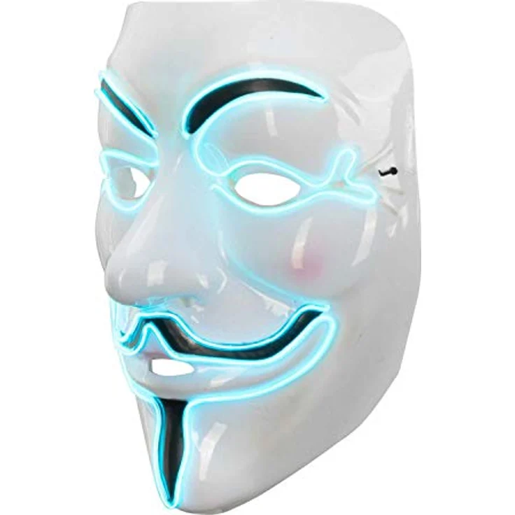 GOODS+GADGETS LED Anonymous Maske - beleuchtete V wie for Vendetta Guy Fawkes ACTA Mask – Bild 5