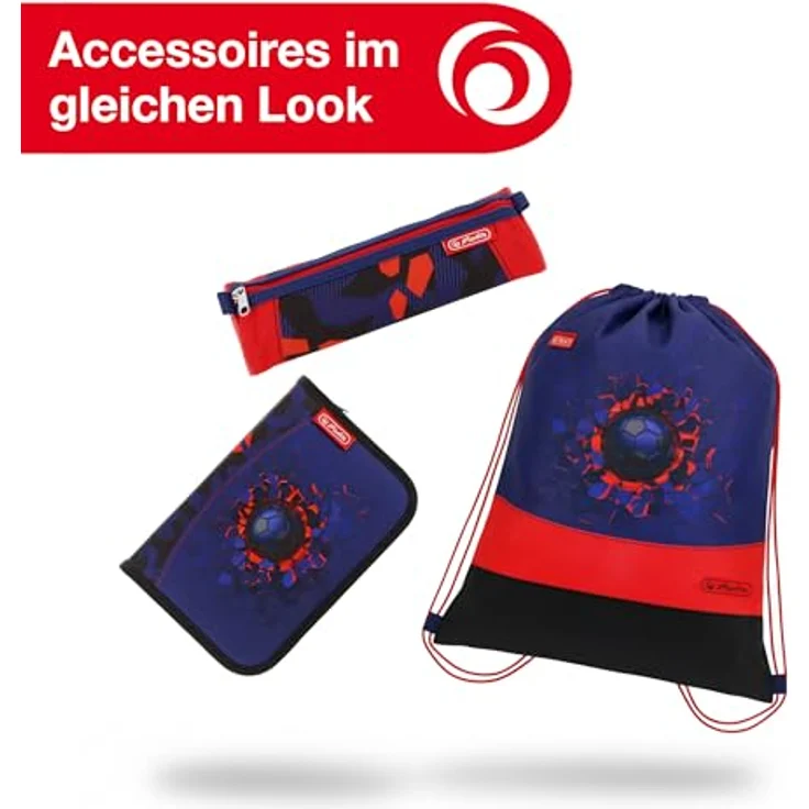 Herlitz Schulranzen Set Loop Plus 2026, 4-teiliges Jungen Set in Rot mit ergonomischem Design und 17 Litern Volumen – Bild 7