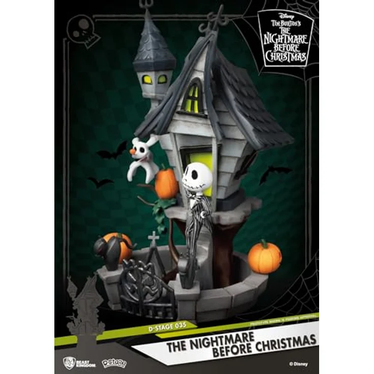 Beast Kingdom Diorama Statue Jack Skellington mit Zero, 15 cm, detailreiche Sammelfigur – Bild 2