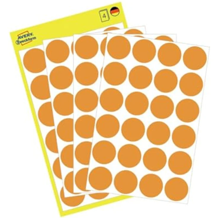 AVERY Zweckform Klebepunkte 3173, leuchtorange Ø 18,0 mm, 96 Stück, selbstklebend – Bild 1