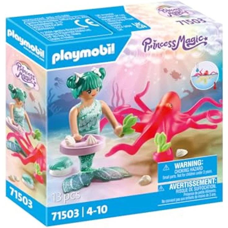 Playmobil® Konstruktions-Spielset Meerjungfrau mit Farbwechselkrake (71503), Princess Magic, (13 St), Made in Europe – Bild 2