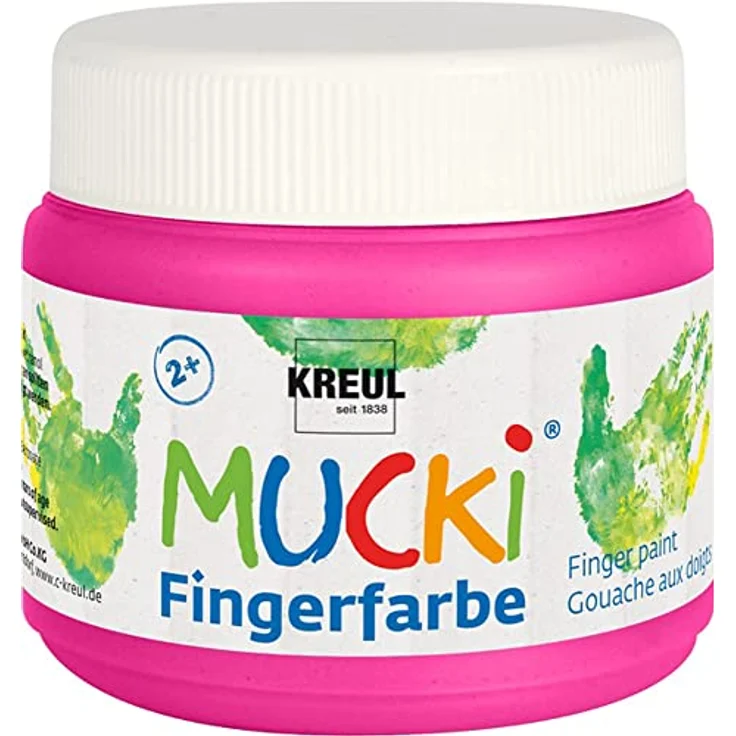 KREUL MUCKI Fingerfarbe pink, 150 ml, dermatologisch getestet, gut auswaschbar, vegan – Bild 1