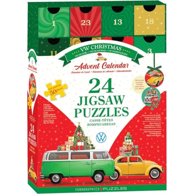 Eurographics Puzzle Advent Calendar - VW Christmas, 24-teiliges Puzzle für festliche Vorfreude