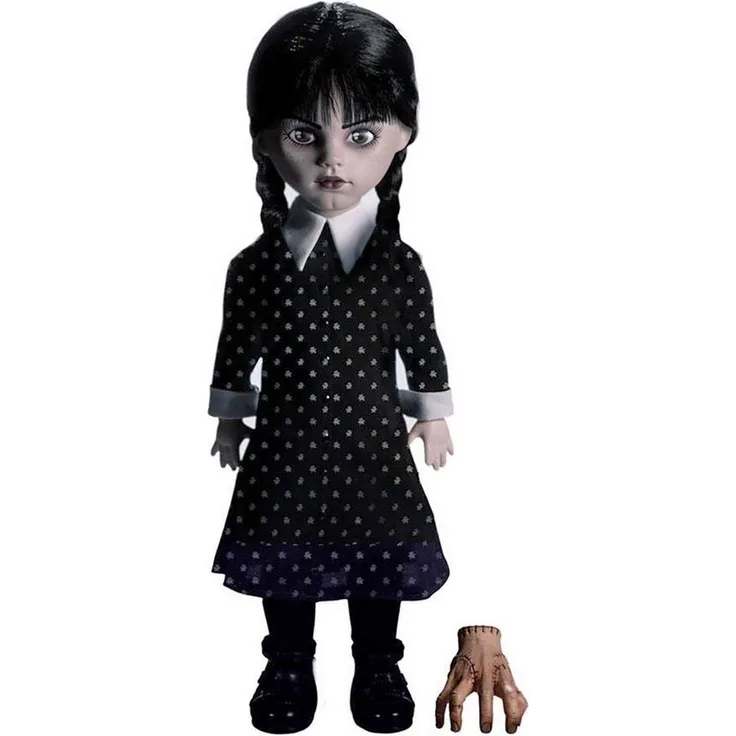 MEZCO Actionfigur LDD presents Wednesday Puppe, schwarz/weiß, 100 % Kunststoff, 10 x 25 cm