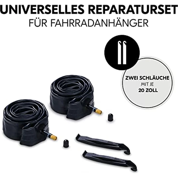 Hauck Fahrradanhänger Schlauch Set 2x 20 Zoll Durchmesser inkl. Reifenheber, Ersatzreifen Schlauch für Fahrradanhänger Reifen z. B. hauck Dryk Duo (Black) – Bild 4
