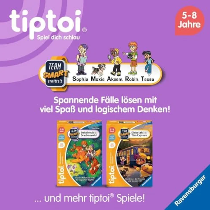 Ravensburger tiptoi® Spiel - Team SMART ermittelt - Diebstahl im Tier-Express, interaktives Lernspiel für Kinder über 3 Jahren – Bild 9
