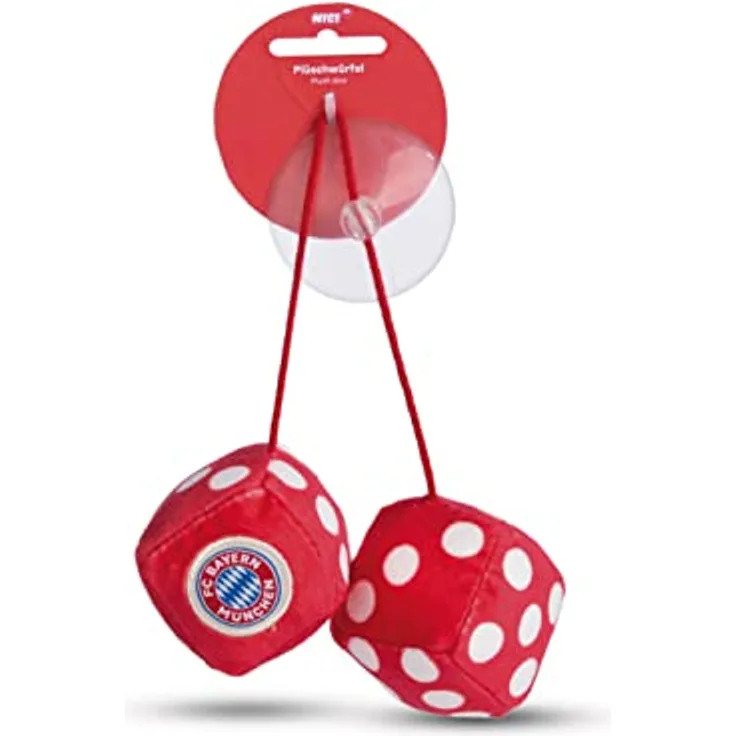 NICI 49081 Plüschwürfel FC Bayern Bear Berni 4x4cm rot aus nachhaltiger Herstellung