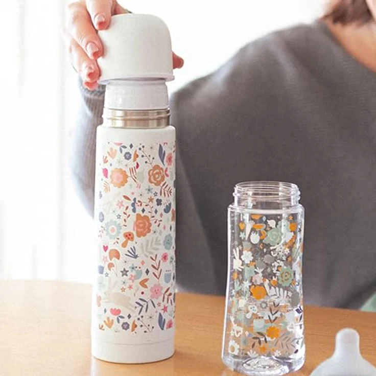 Suavinex Thermoskanne Baby Unterwegs, Edelstahl Isolierflasche 500 ml mit hermetischem Schraubverschluss, weiß, hält Temperatur bis zu 6 Stunden – Bild 4
