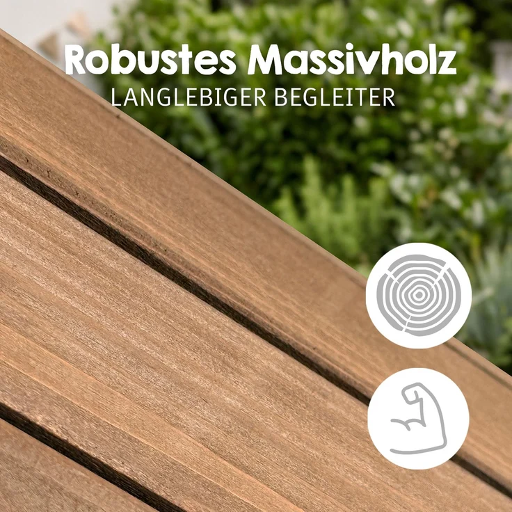 roba Outdoorpferd aus Massivholz - Wetterfestes Holzpferd für den Garten - Voltigierpferd zum Reiten, Klettern und Turnen - Holzspielgerät - Teakfarben – Bild 4
